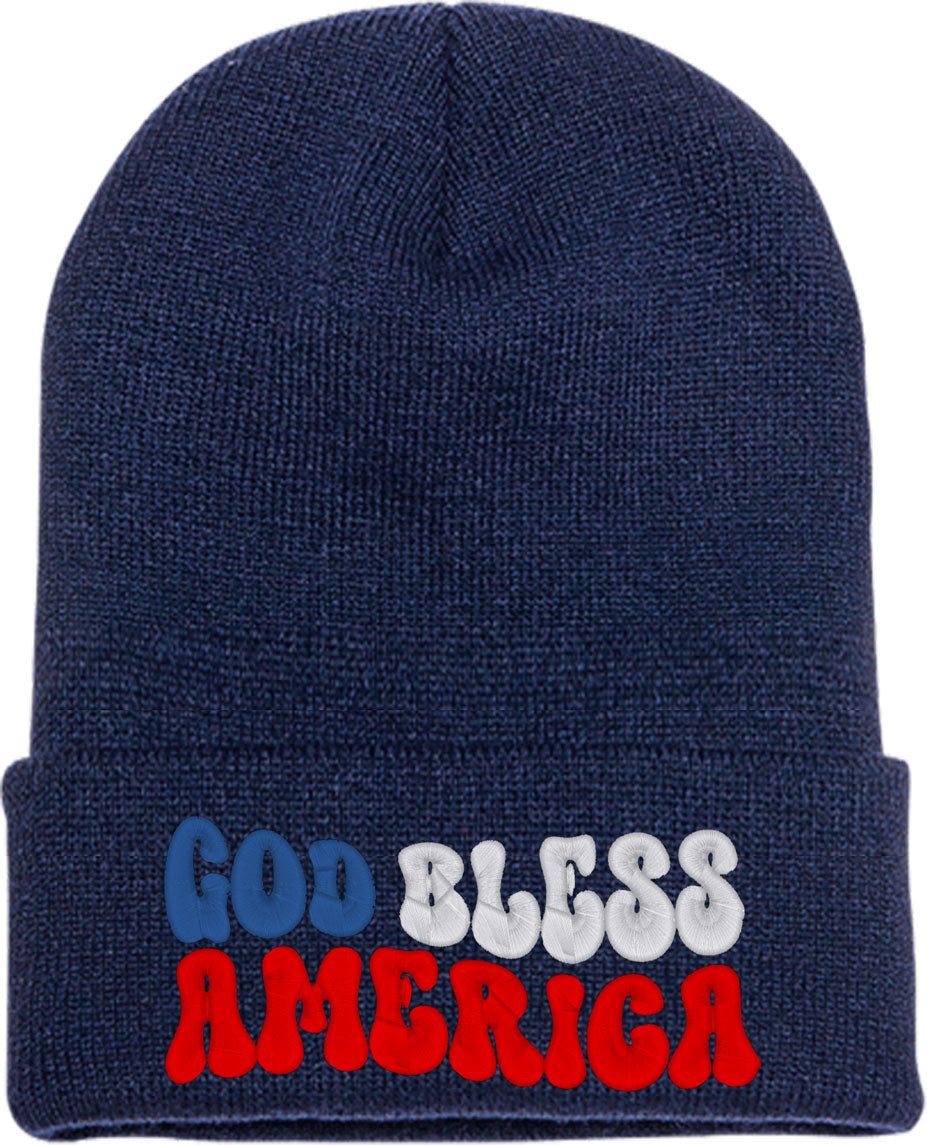 God Bless America Independence Day Knit Beanie