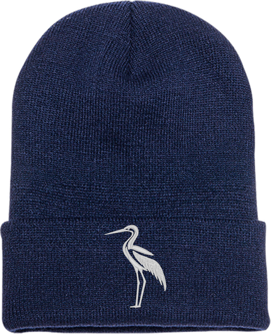 Heron Silhouette Knit Beanie