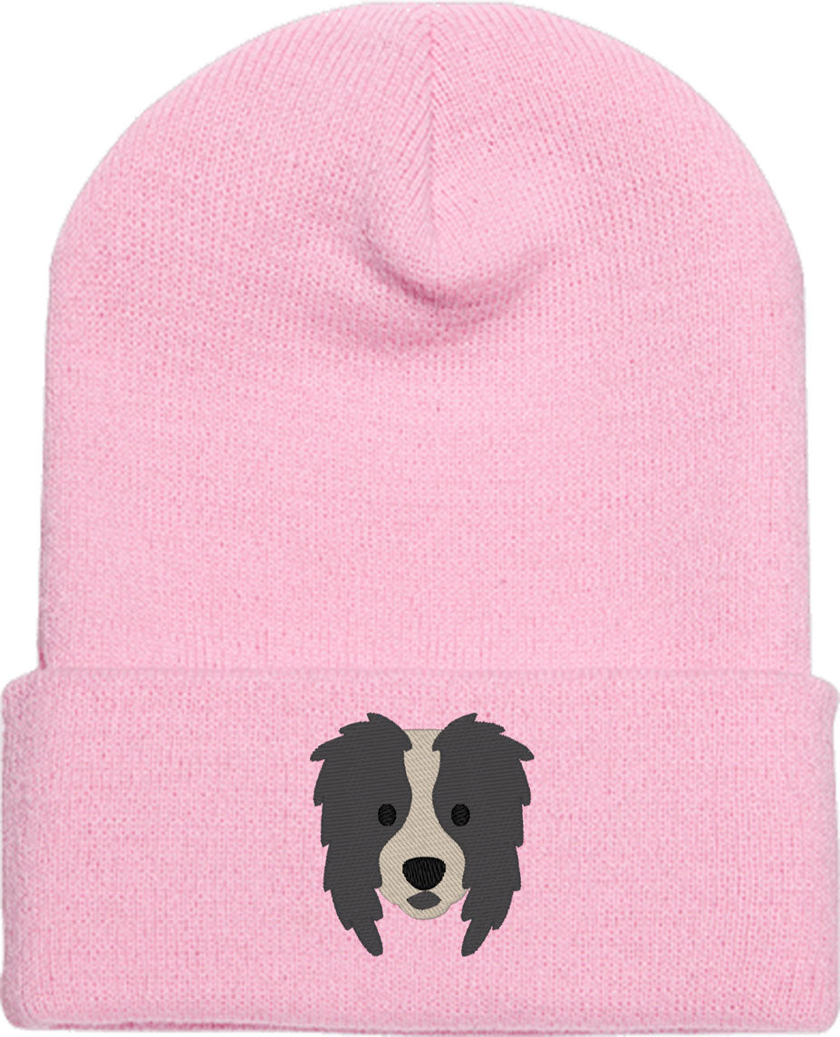 Border Collie Dog Face Knit Beanie