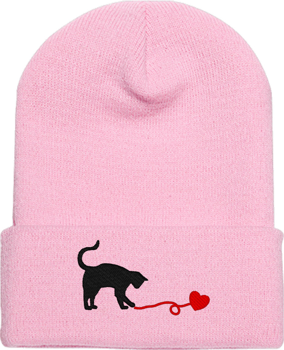 Cat Heart Knit Beanie