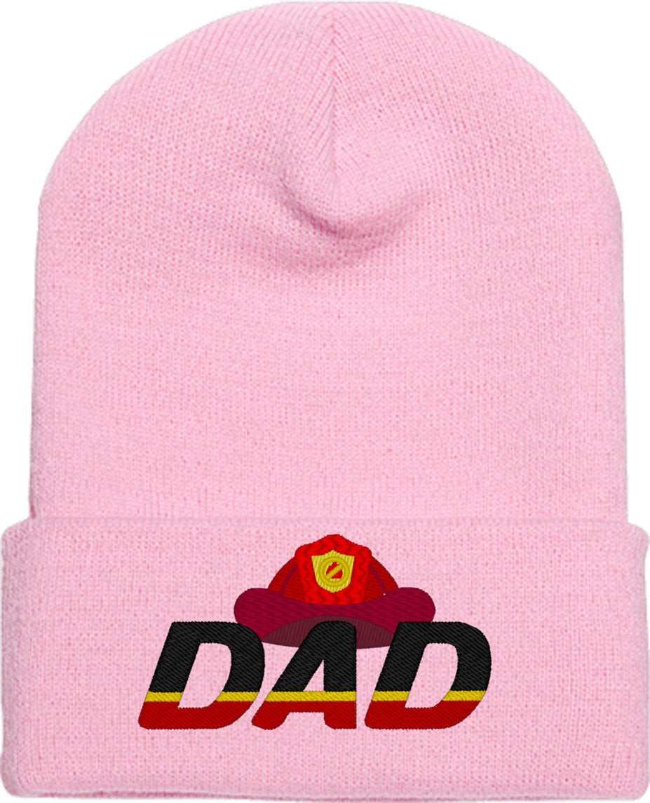 Firefighter Fireman Dad Father's Day Knit Beanie