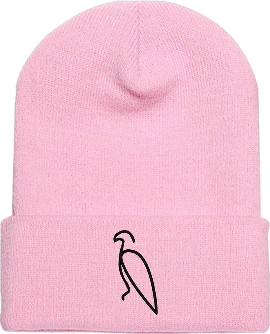 One Line Eagle Drawing Knit Beanie