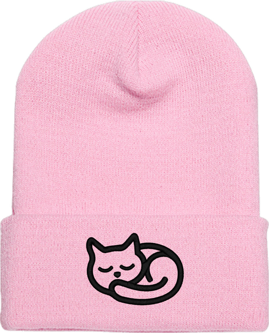 Sleeping Cat Knit Beanie