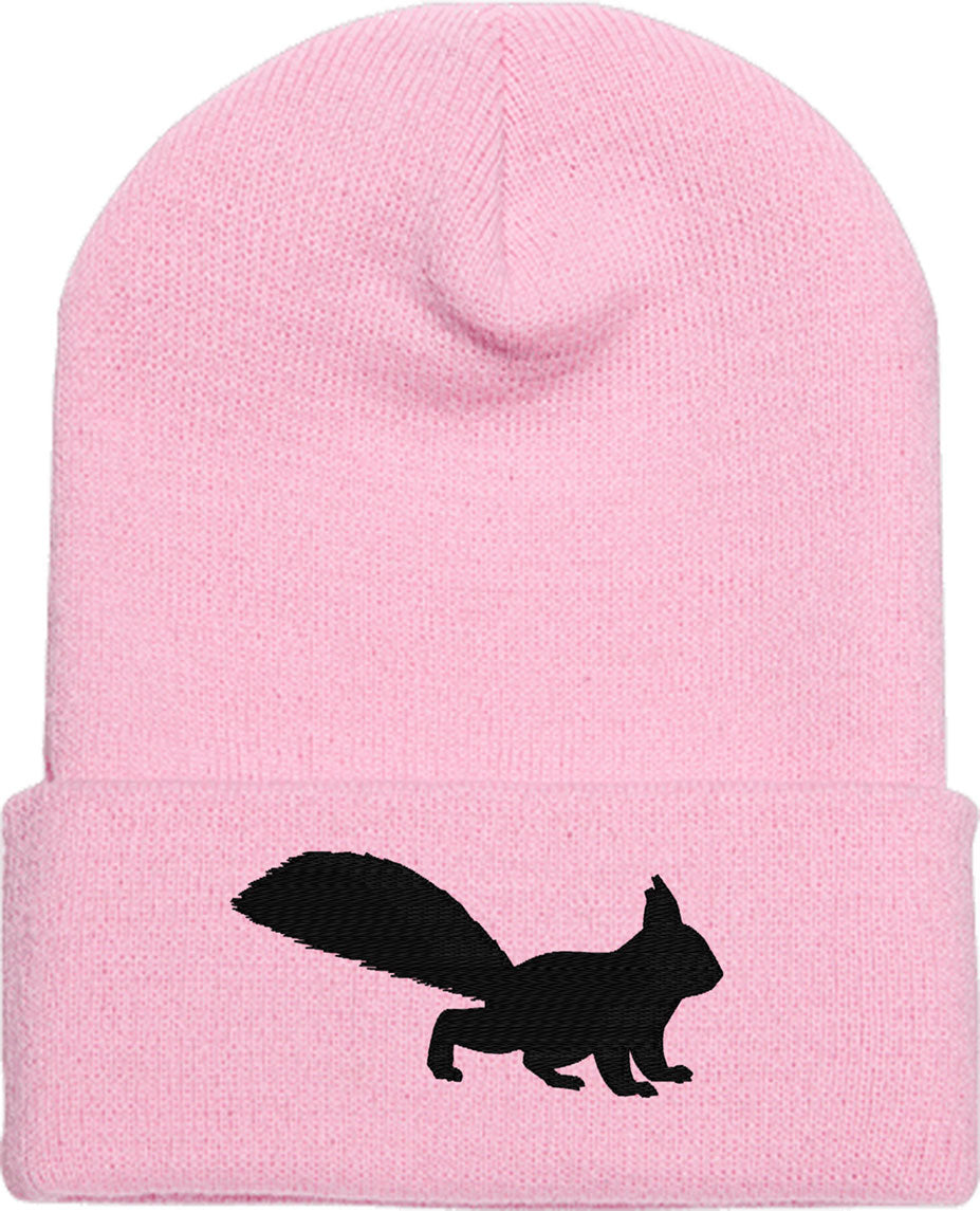Squirrel Silhouette Knit Beanie