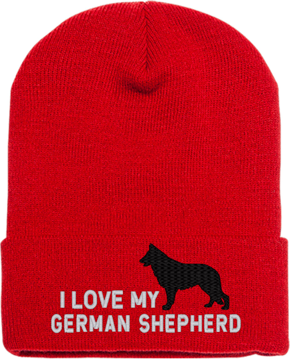 I Love My German Shepherd Dog Knit Beanie