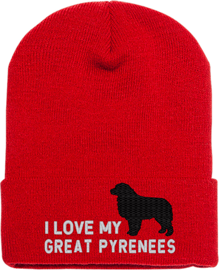 I Love My Great Pyrenees Dog Knit Beanie
