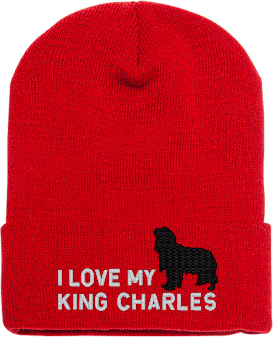 I Love My King Charles Dog Knit Beanie