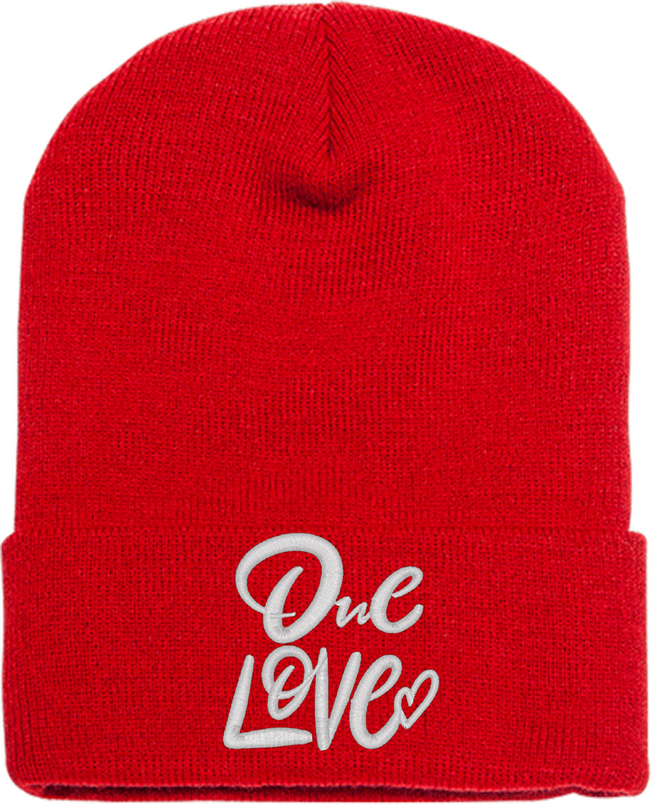 One Love Typography Knit Beanie