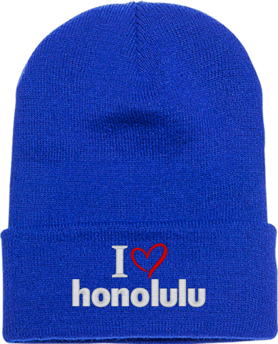I Love Honolulu Knit Beanie