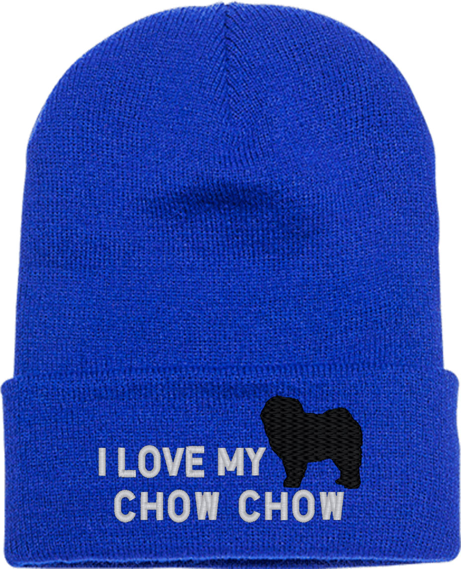 I Love My Chow Chow Dog Knit Beanie