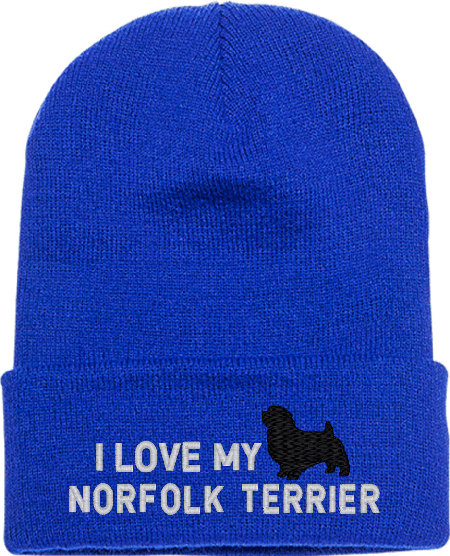 I Love My Norfolk Terrier Dog Knit Beanie