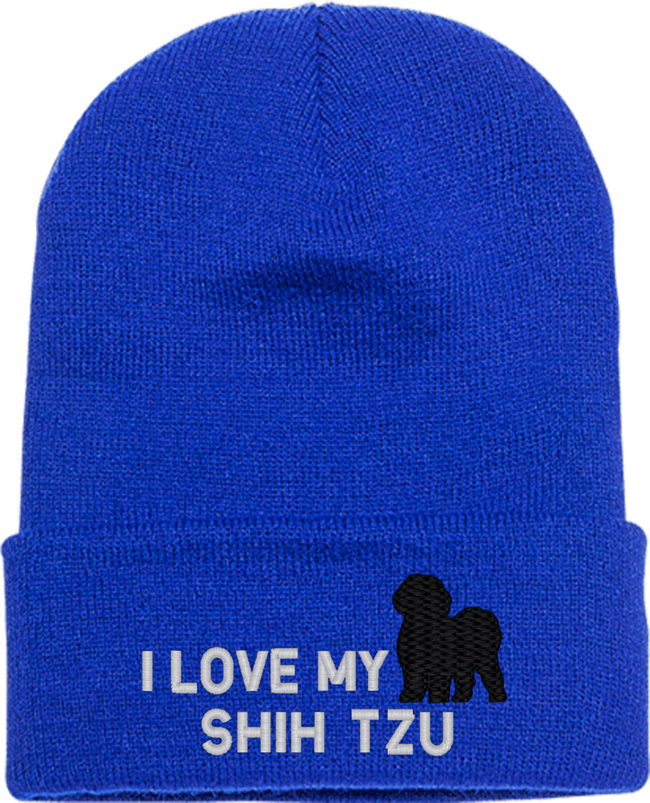 I Love My Shih Tzu Dog Knit Beanie