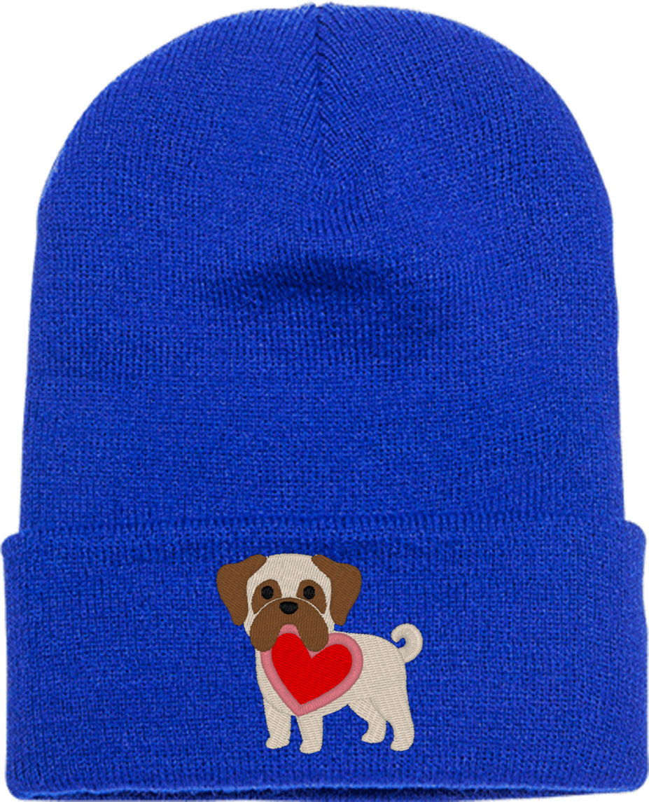 Pug Puppy Dog Love Knit Beanie