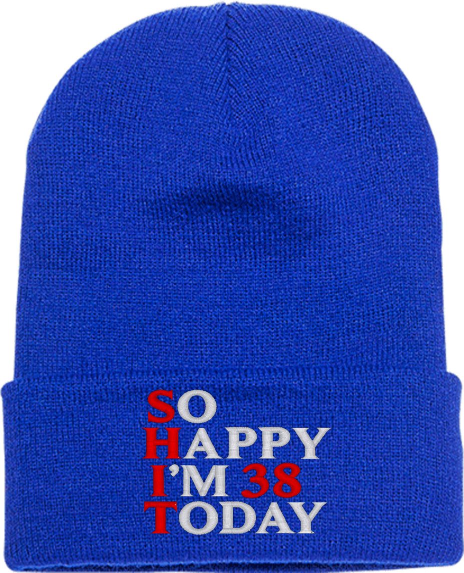 So Happy I'm [Custom Age] Today Custom Birthday Knit Beanie