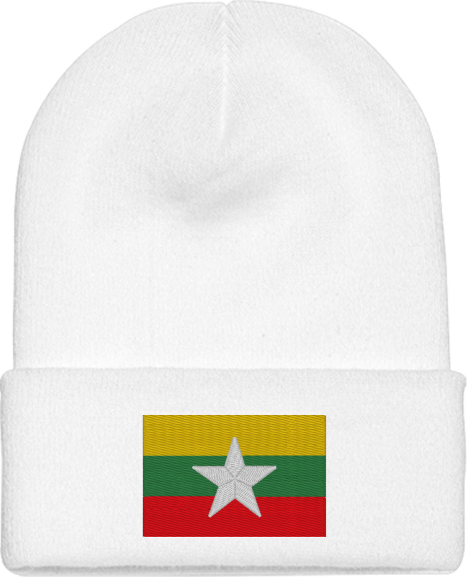 Burma Myanmar Flag Knit Beanie