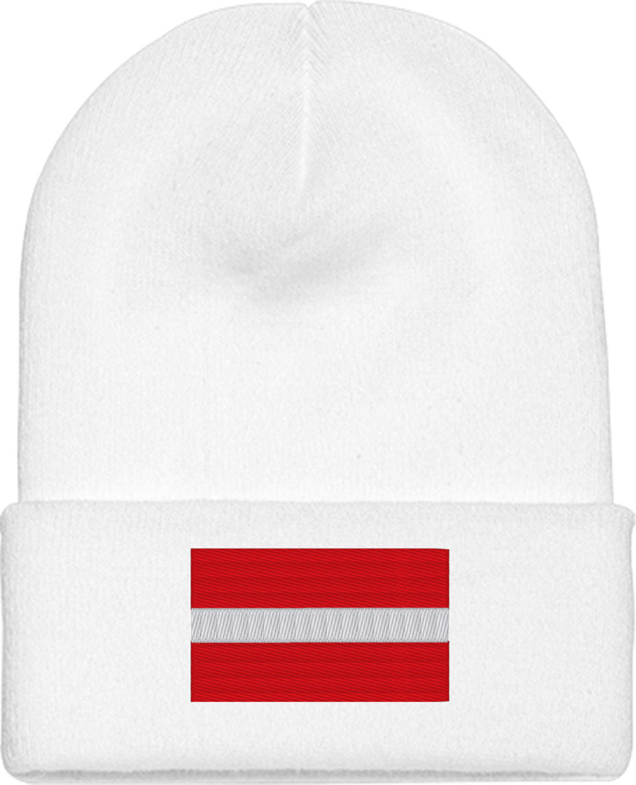 Latvia Flag Knit Beanie