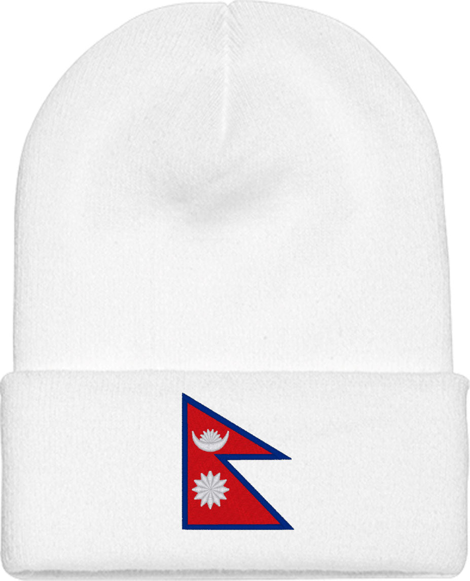 Nepal Flag Knit Beanie