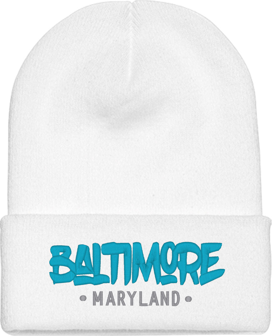 Baltimore Typography Knit Beanie