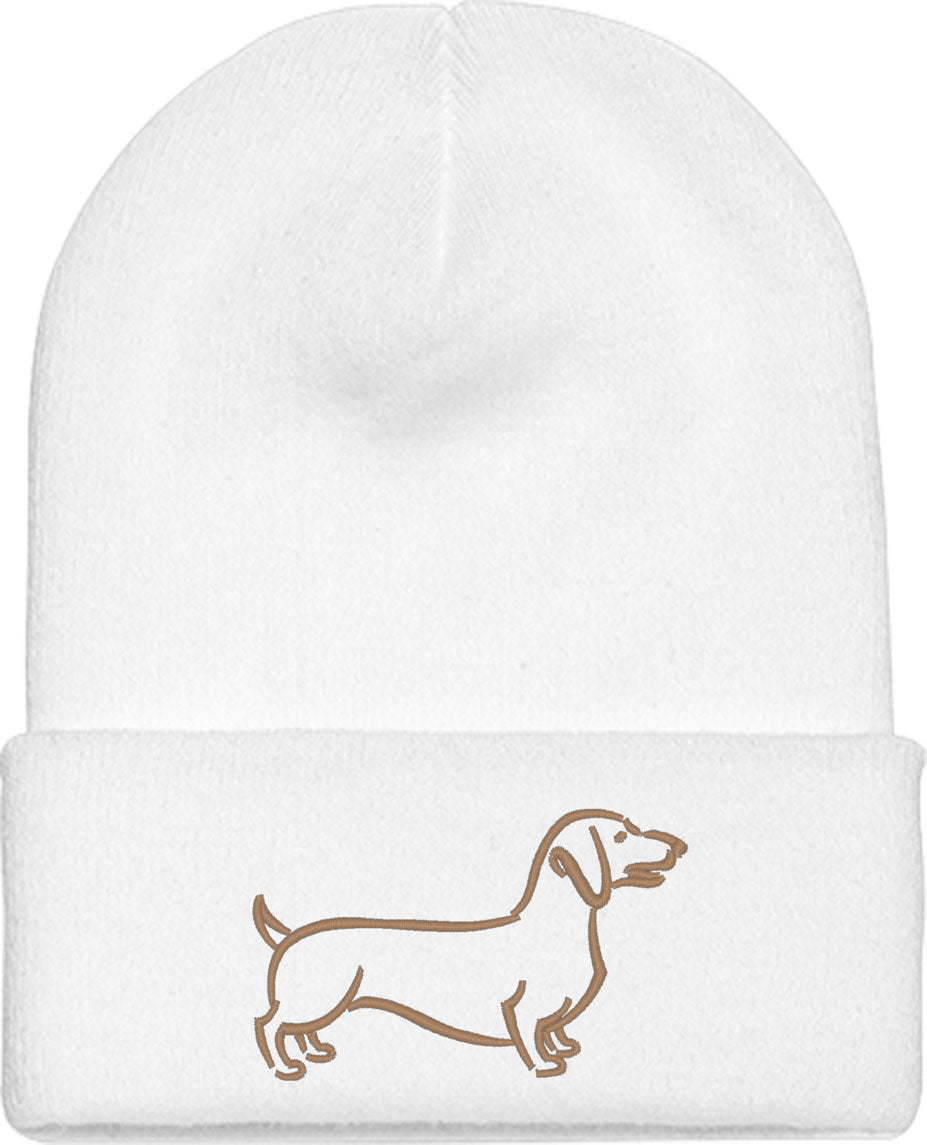 Dachshund Dog Silhouette Knit Beanie