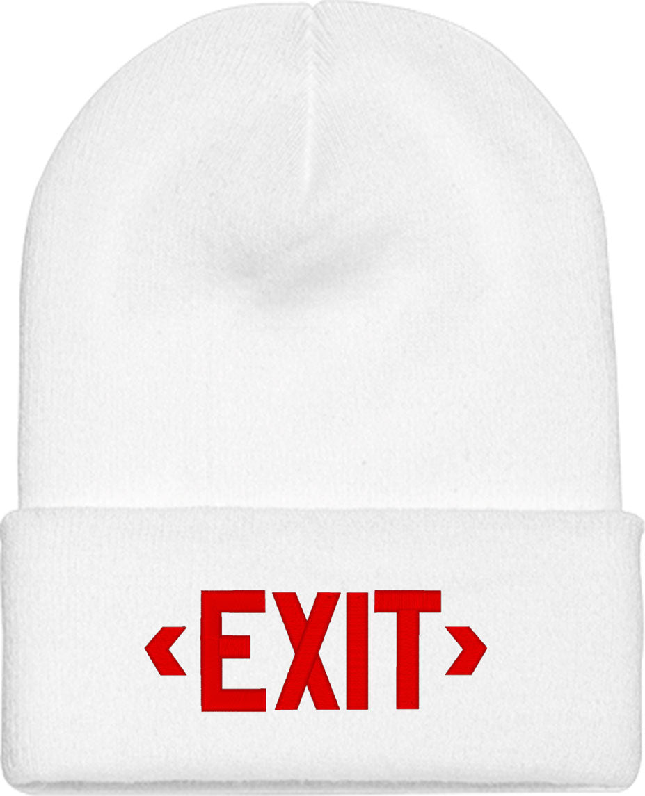 Exit Sign Emergency Sign Knit Beanie