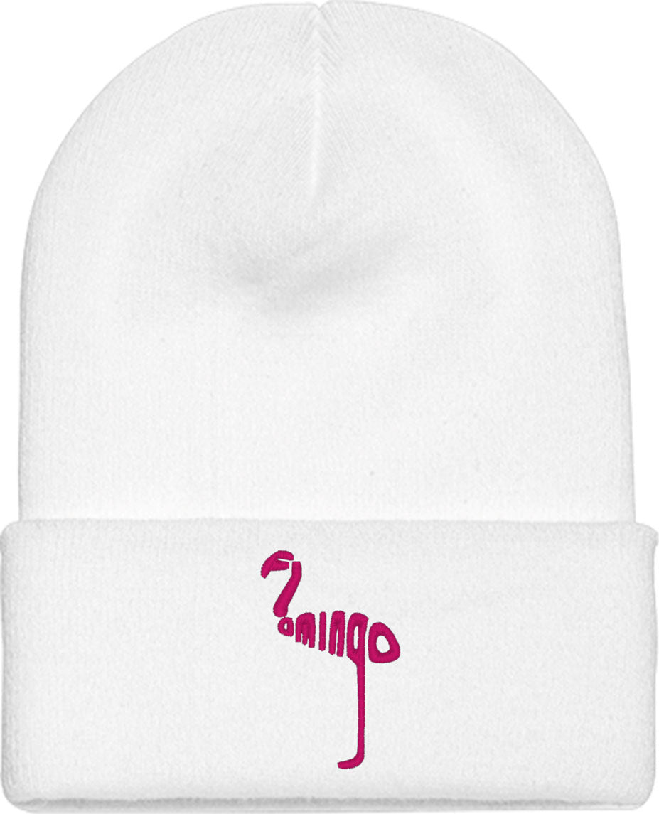 Flamingo Typography Knit Beanie