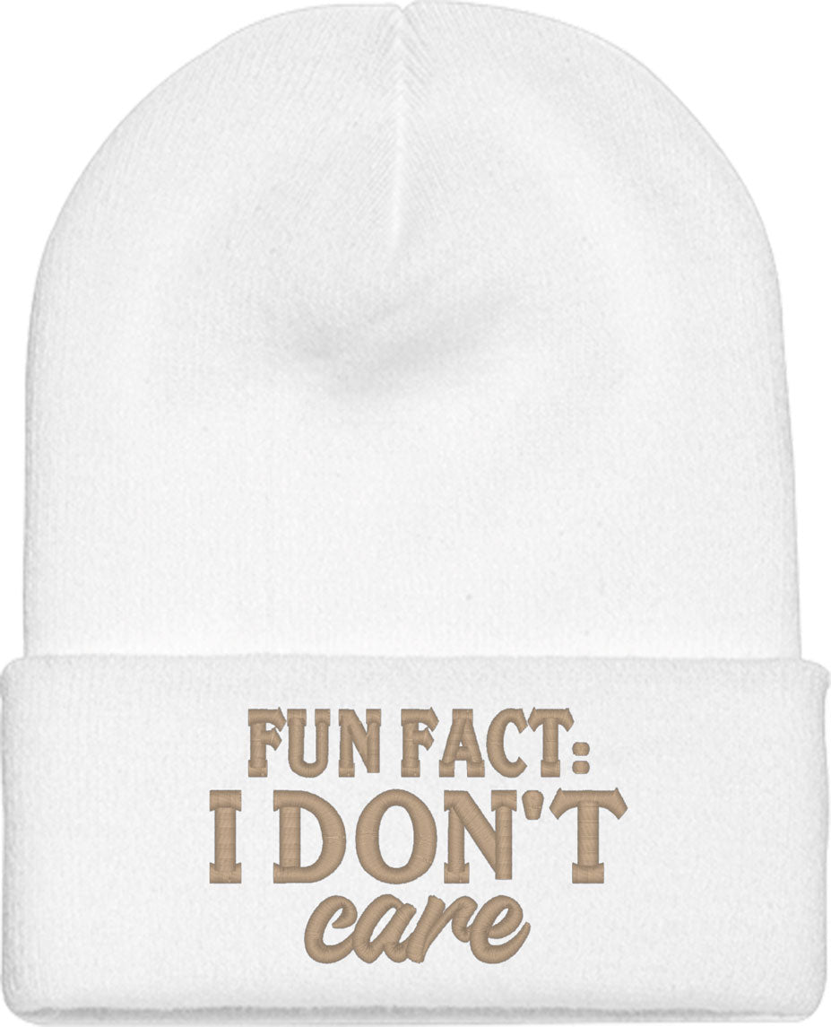 Fun Fact I Don't Care Knit Beanie