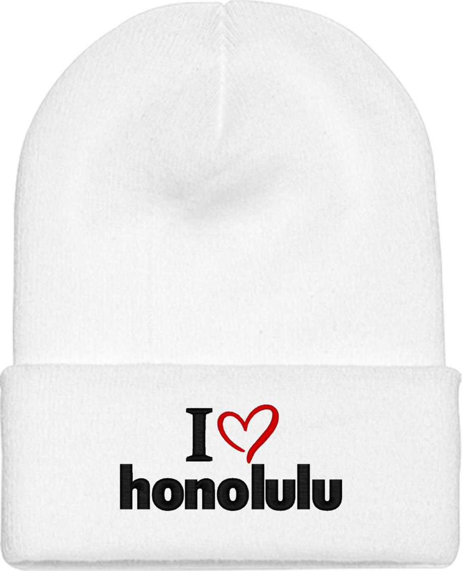 I Love Honolulu Knit Beanie
