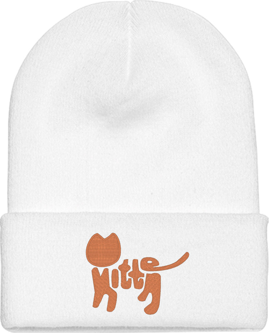 Kitten Cat Typography Knit Beanie