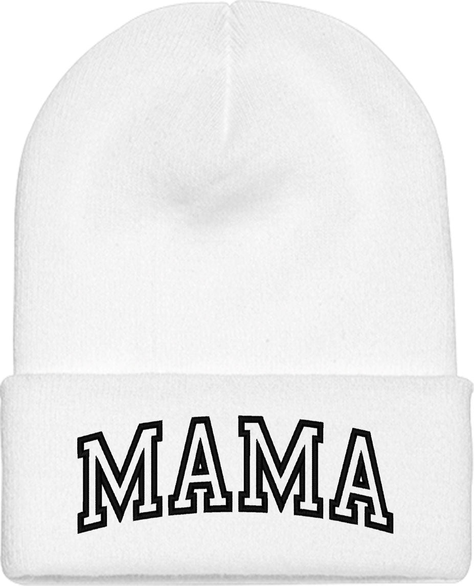 Mama Outline Text Knit Beanie