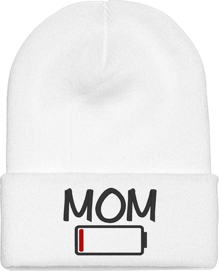 Mom Battery Charge Status Knit Beanie