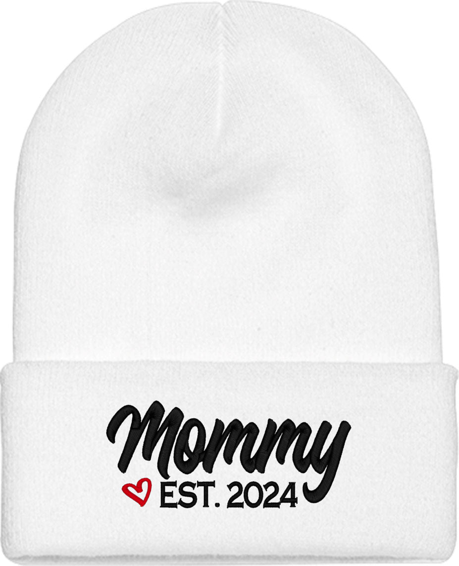 Mommy Established [Custom Year] Mother's Day Knit Beanie