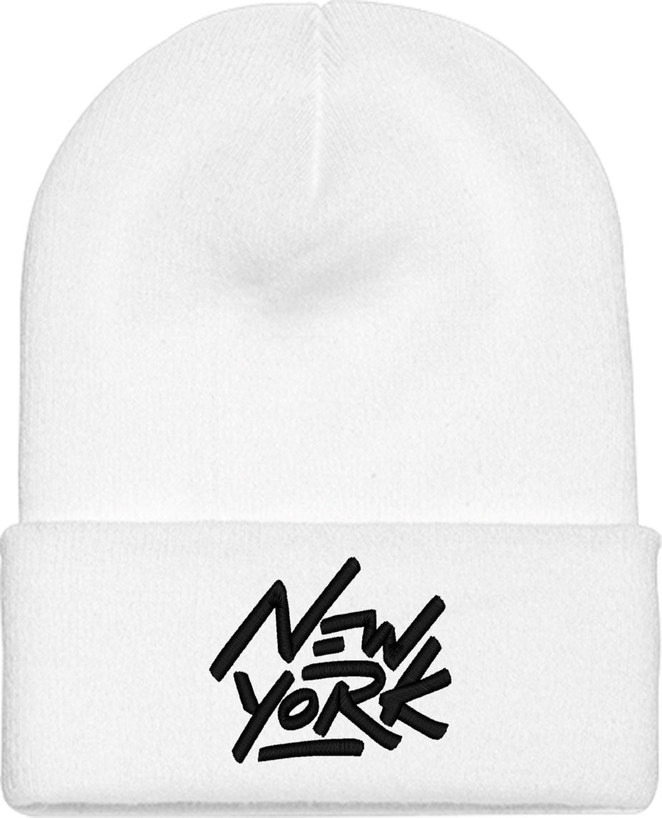 New York Typography Knit Beanie