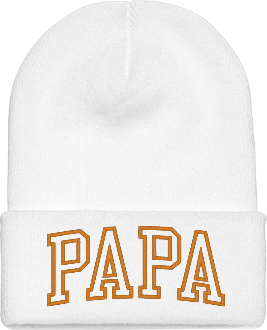 Papa Outline Typography Knit Beanie