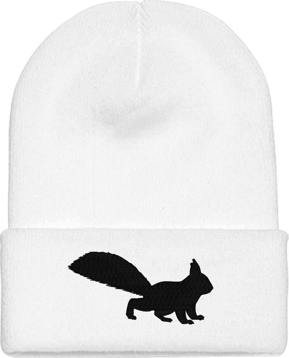 Squirrel Silhouette Knit Beanie