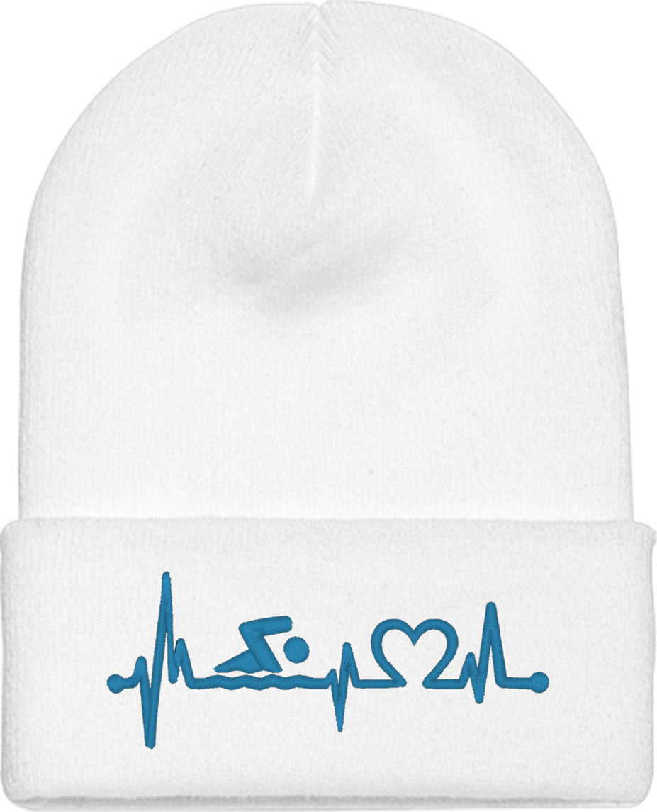 Swimming Heartbeat Lifeline Knit Beanie