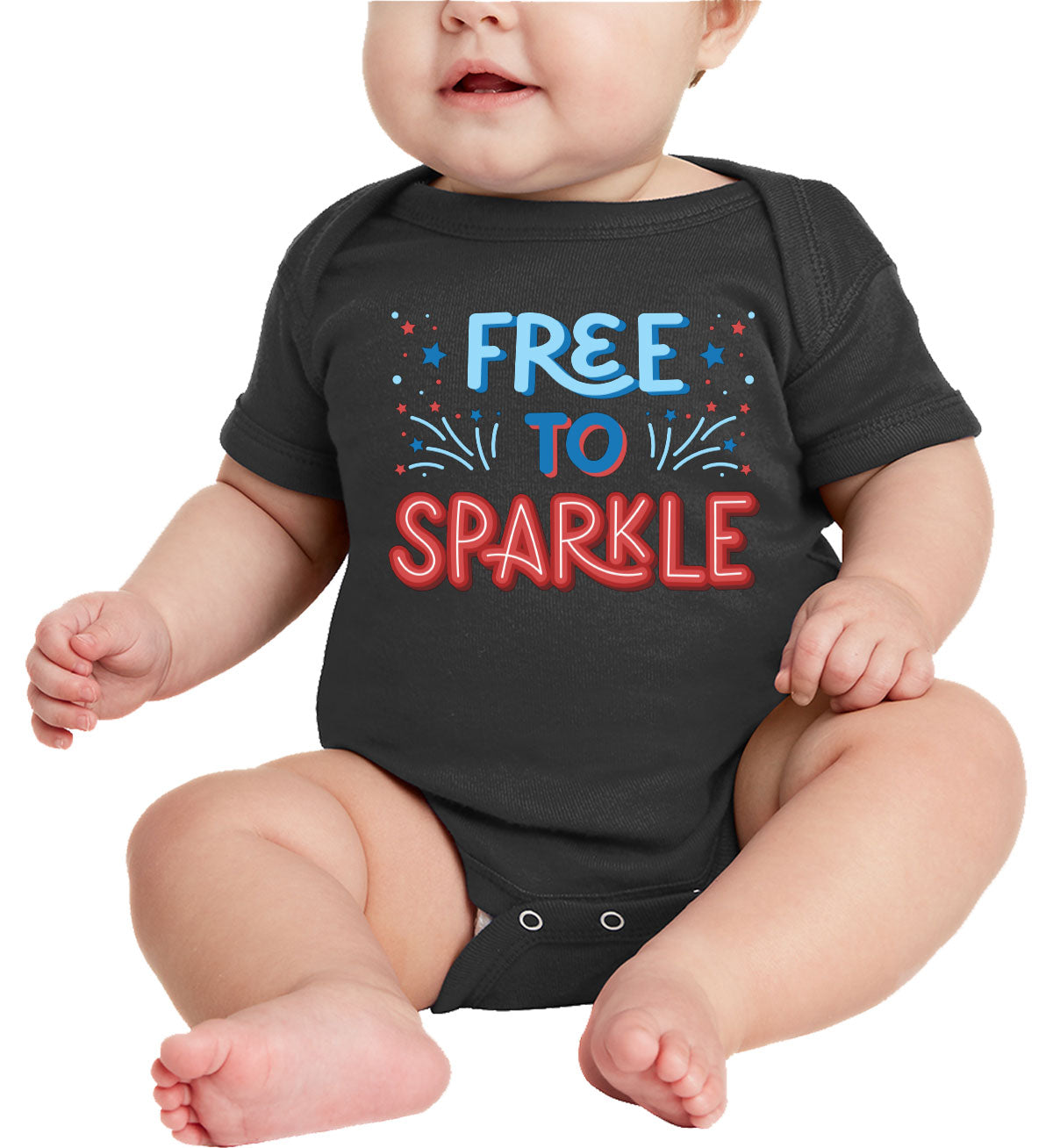Free To Sparkle Patriotic Baby Onesie