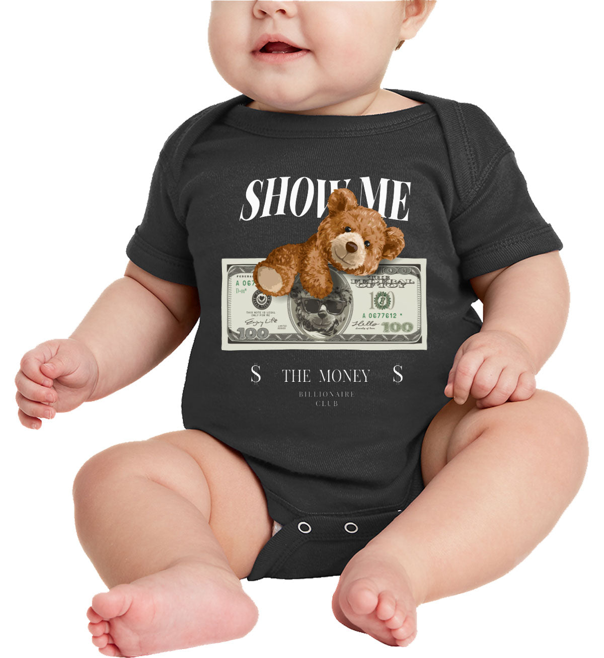 Teddy Bear Money Baby Onesie