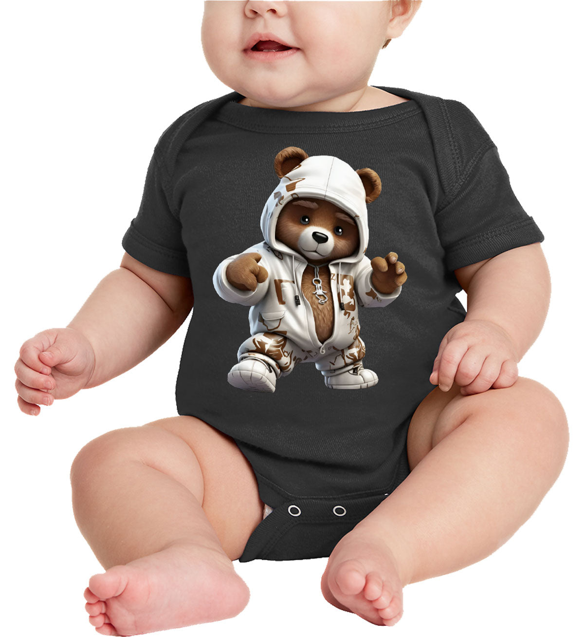 Teddy Bear Wearing Streetwear Baby Onesie