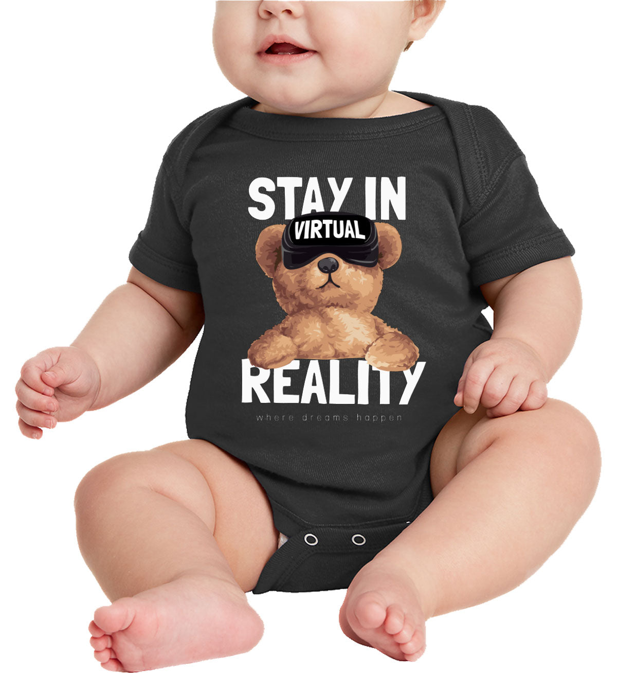 Teddy Bear Stay In VR Baby Onesie