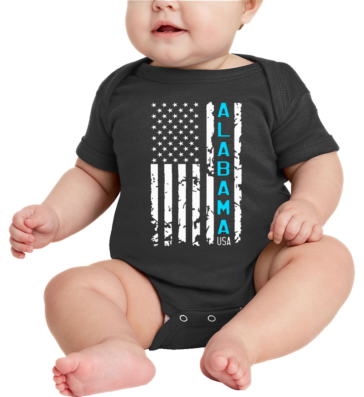 Alabama American Flag Baby Onesie