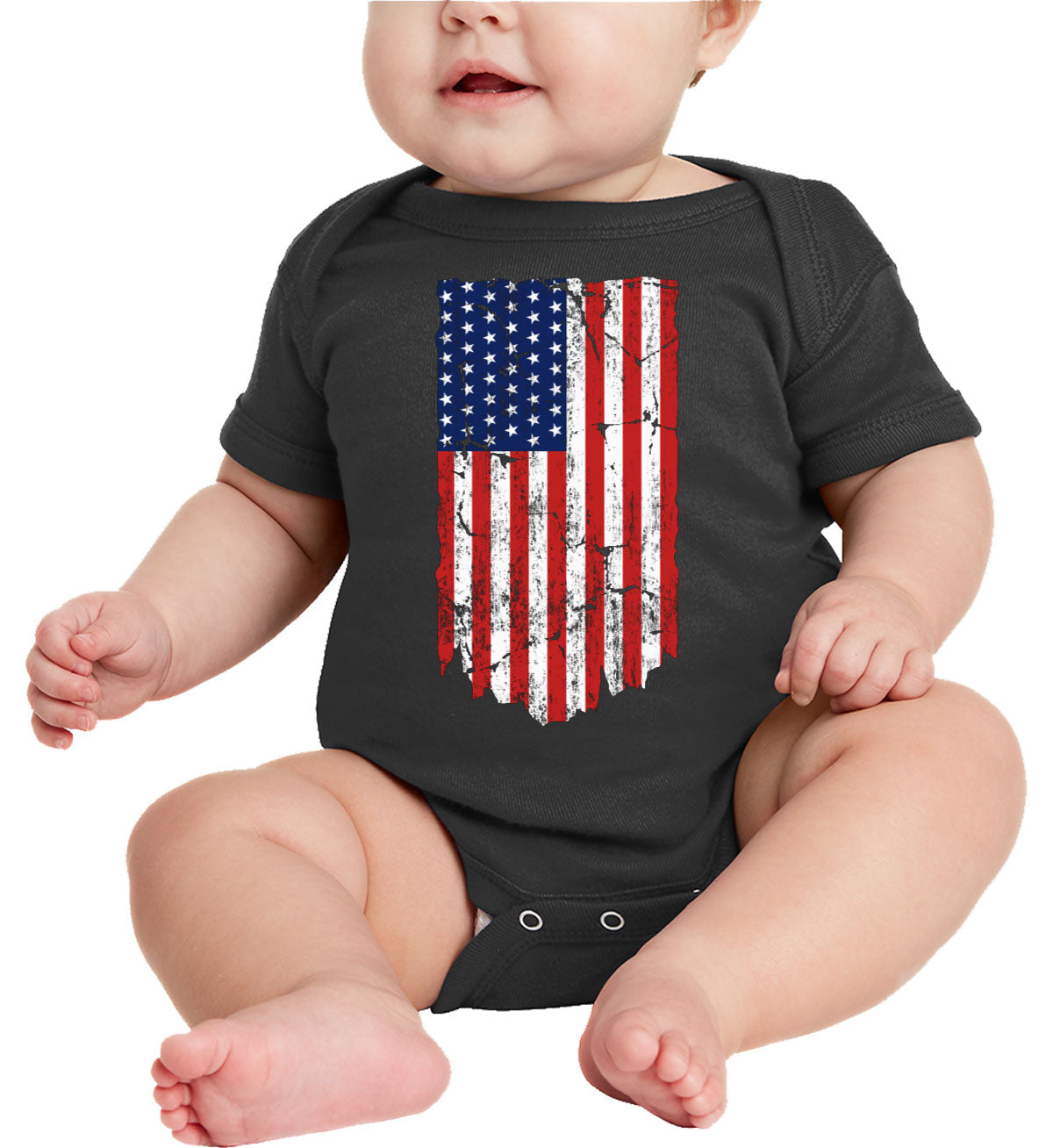 Distressed USA American Flag Baby Onesie