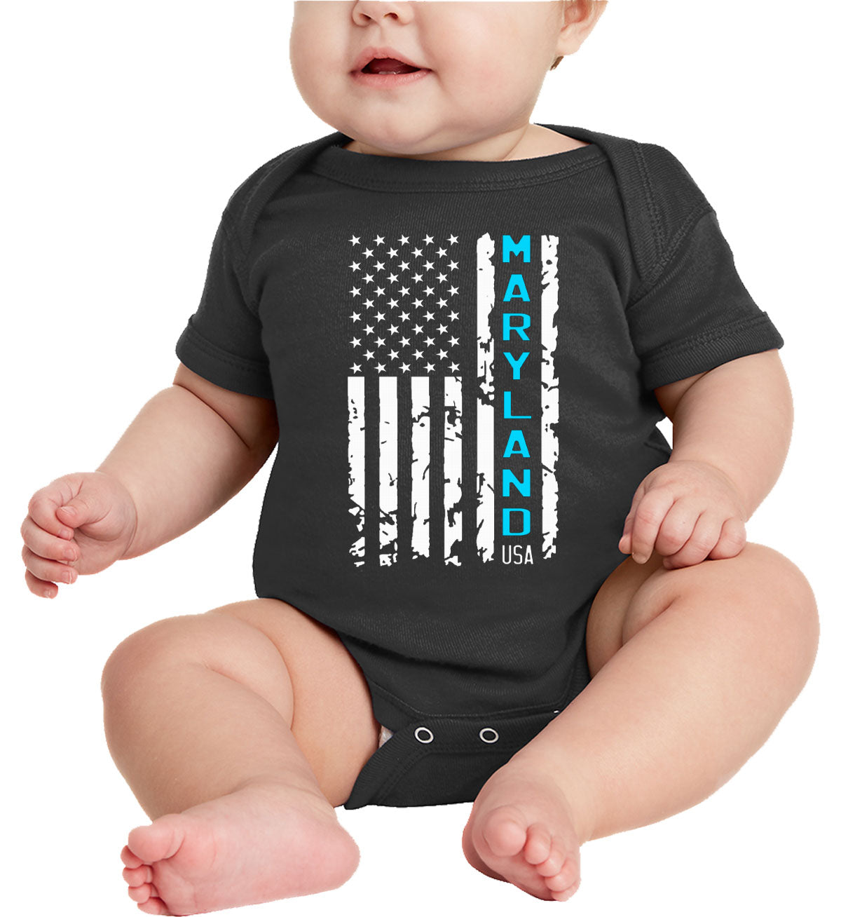 Maryland American Flag Baby Onesie