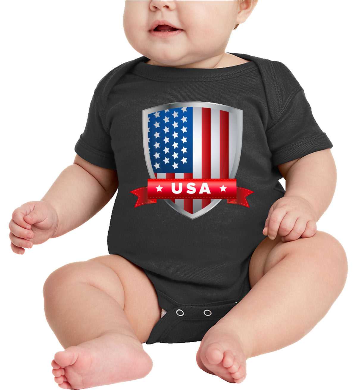 USA Shield Flag Baby Onesie