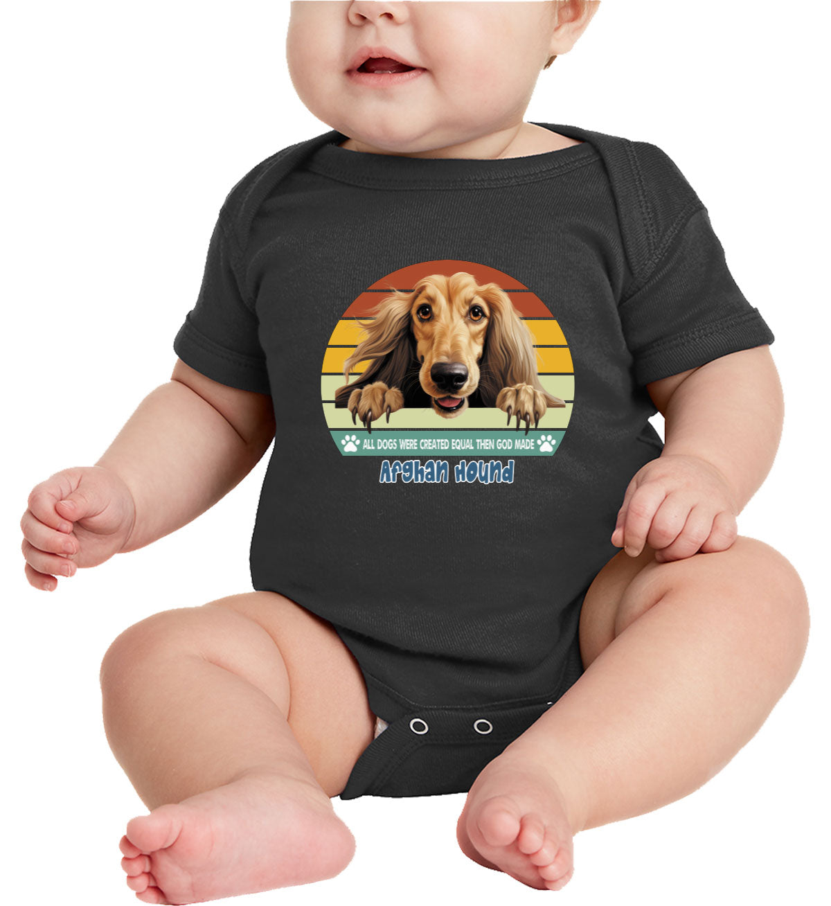 All Dogs Were Created Equal Afghan Hound Baby Onesie