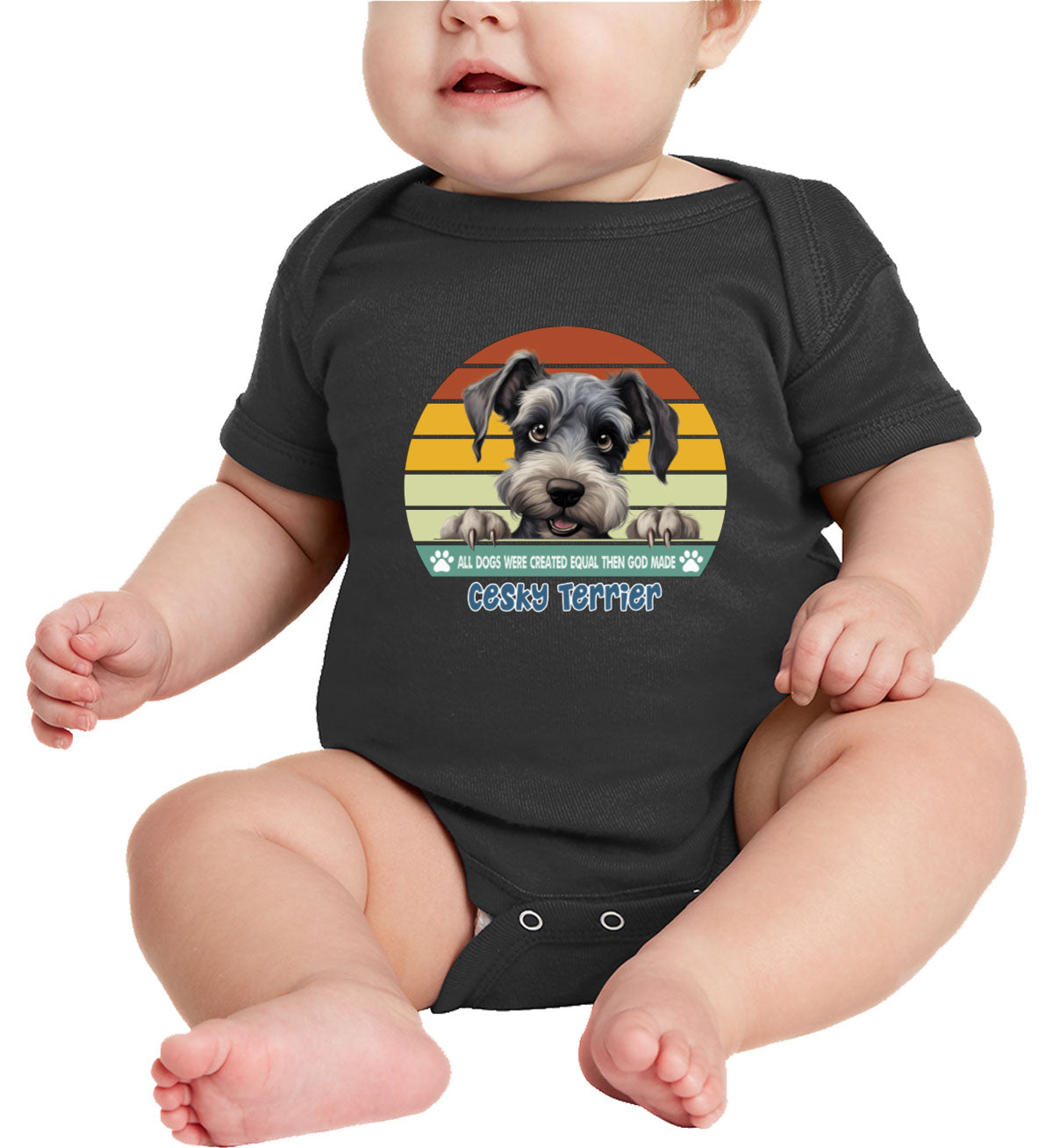 All Dogs Were Created Equal Cesky Terrier Baby Onesie