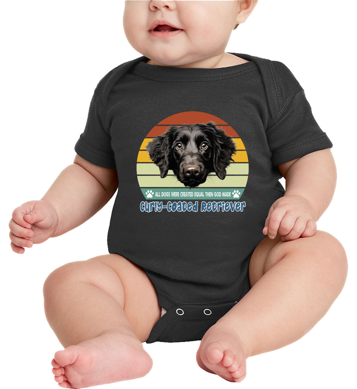 All Dogs Were Created Equal Curly Coated Retriever Baby Onesie