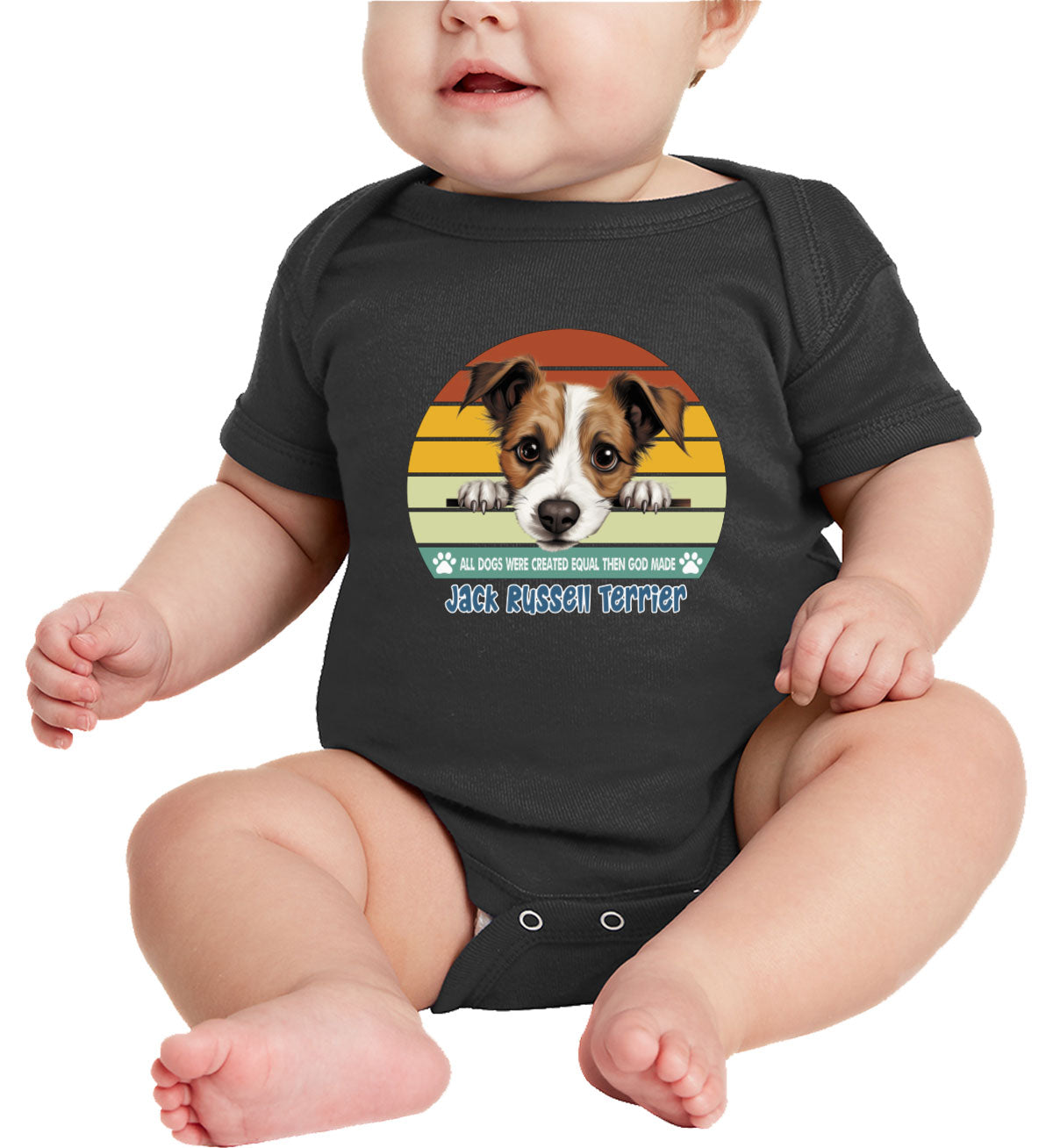 All Dogs Were Created Equal Jack Russell Terrier Baby Onesie