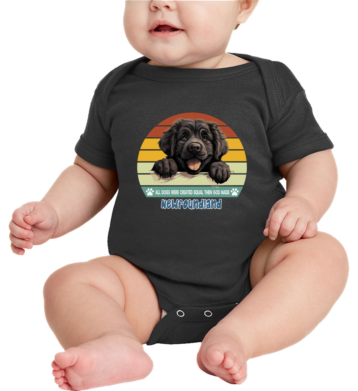 All Dogs Were Created Equal Newfoundland Baby Onesie