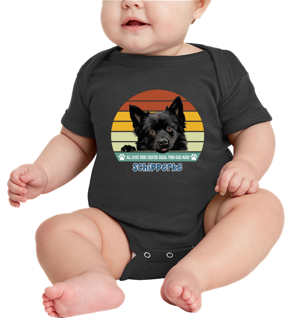 All Dogs Were Created Equal Schipperke Baby Onesie