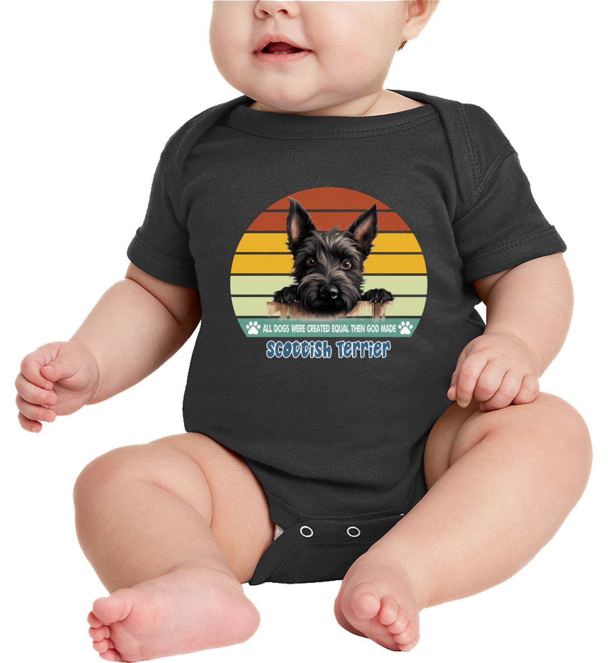 All Dogs Were Created Equal Scottish Terrier Baby Onesie